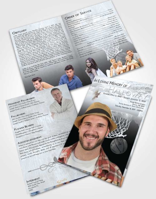 Bifold Order Of Service Obituary Template Brochure Freedom Basketball Journey