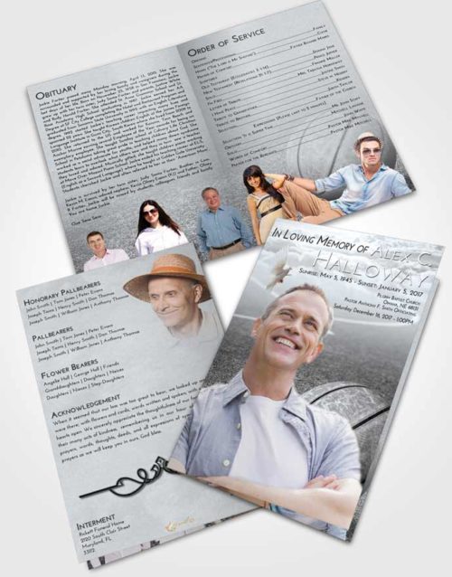 Bifold Order Of Service Obituary Template Brochure Freedom Basketball Love