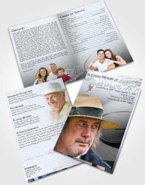 Bifold Order Of Service Obituary Template Brochure Freedom Basketball Peace