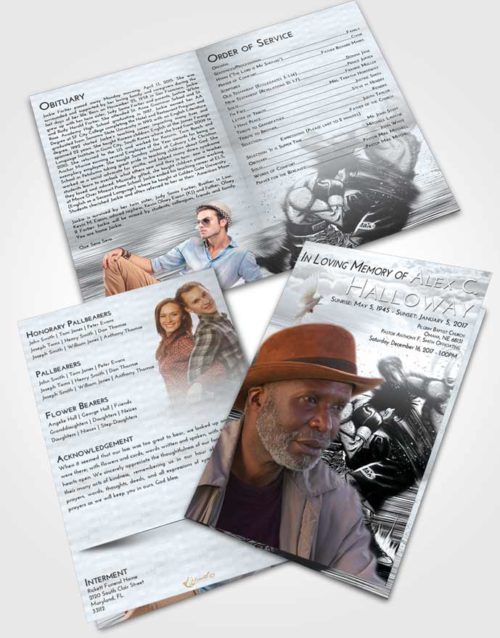 Bifold Order Of Service Obituary Template Brochure Freedom Boxing Animation