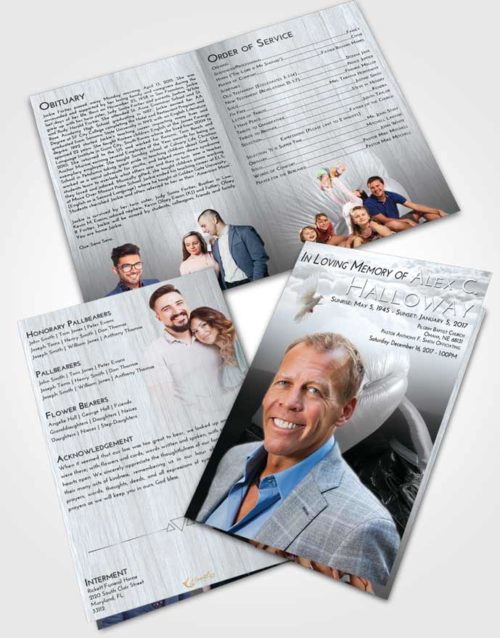 Bifold Order Of Service Obituary Template Brochure Freedom Boxing Blitz