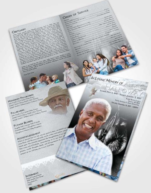 Bifold Order Of Service Obituary Template Brochure Freedom Boxing Serenity