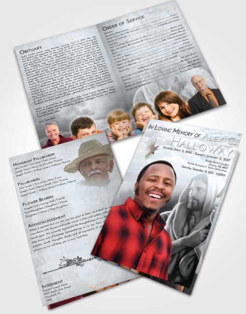 Bifold Order Of Service Obituary Template Brochure Freedom Faith in Jesus