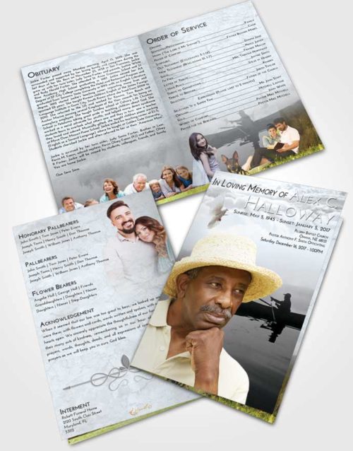 Bifold Order Of Service Obituary Template Brochure Freedom Fish in the Water