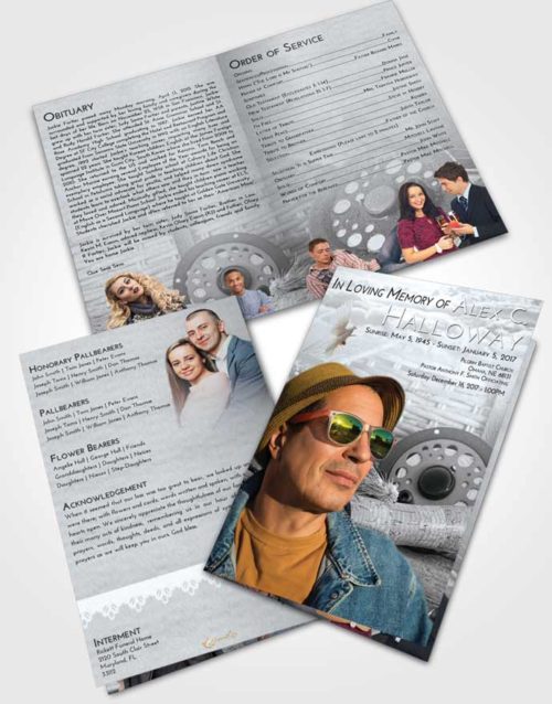 Bifold Order Of Service Obituary Template Brochure Freedom Fishing Paradise