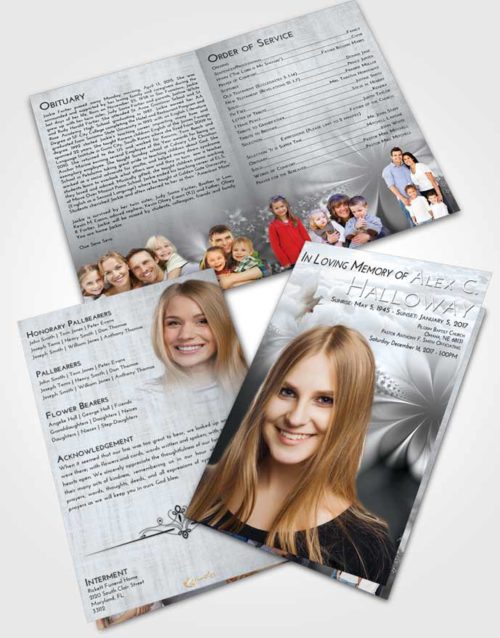Bifold Order Of Service Obituary Template Brochure Freedom Floral Lust