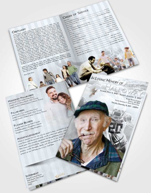 Bifold Order Of Service Obituary Template Brochure Freedom Football Honor