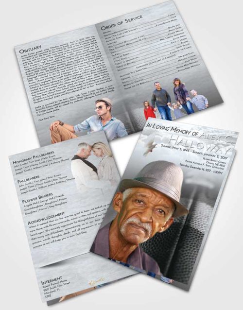 Bifold Order Of Service Obituary Template Brochure Freedom Football Journey
