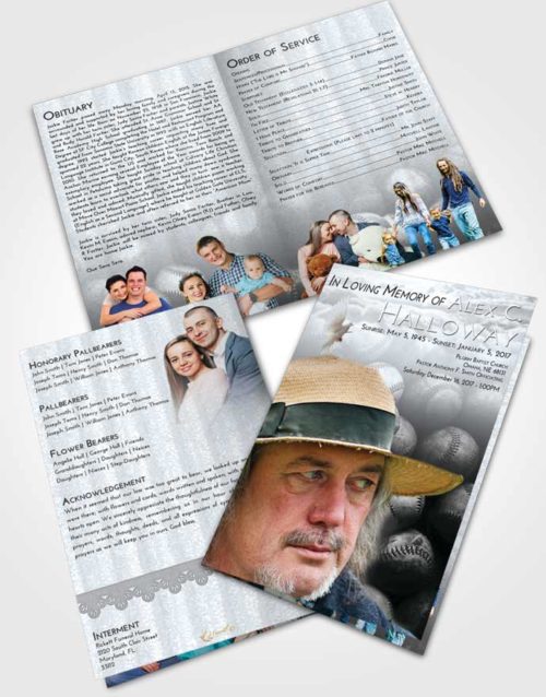 Bifold Order Of Service Obituary Template Brochure Freedom Foul Ball