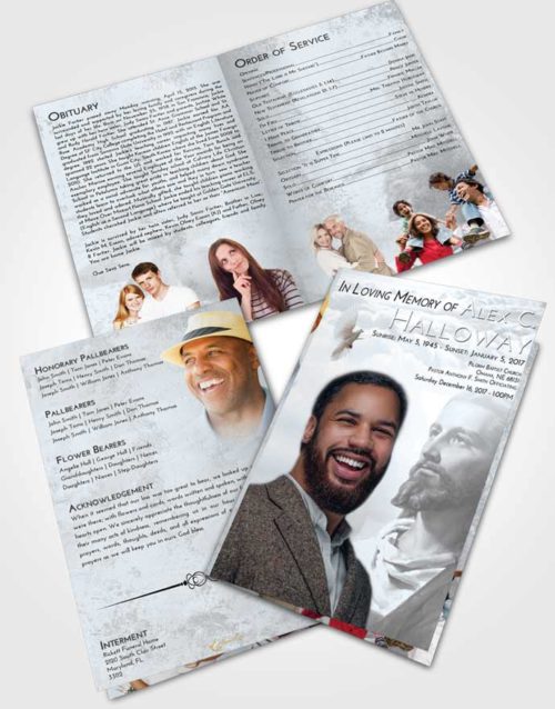 Bifold Order Of Service Obituary Template Brochure Freedom Gaze of Jesus