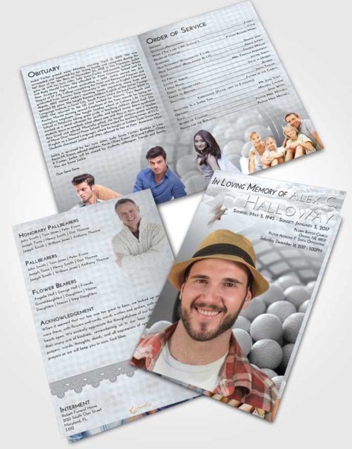 Bifold Order Of Service Obituary Template Brochure Freedom Golf Tranquility