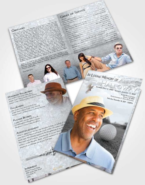 Bifold Order Of Service Obituary Template Brochure Freedom Golfing Honor