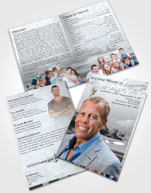 Bifold Order Of Service Obituary Template Brochure Freedom Golfing Sandtrap