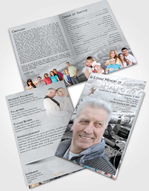 Bifold Order Of Service Obituary Template Brochure Freedom Hunters Life