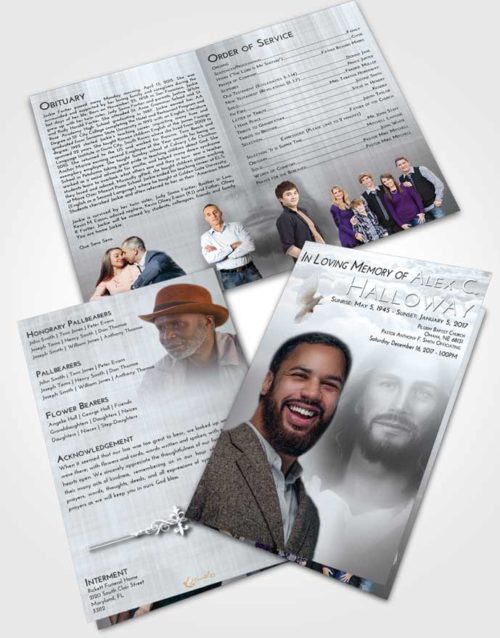 Bifold Order Of Service Obituary Template Brochure Freedom Jesus in Heaven