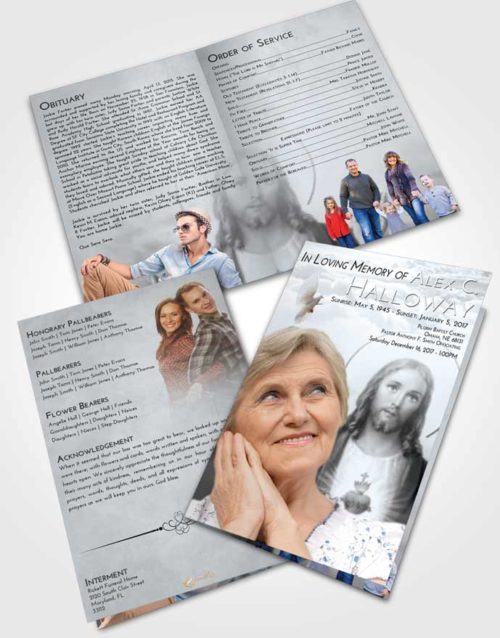 Bifold Order Of Service Obituary Template Brochure Freedom Jesus our Lord