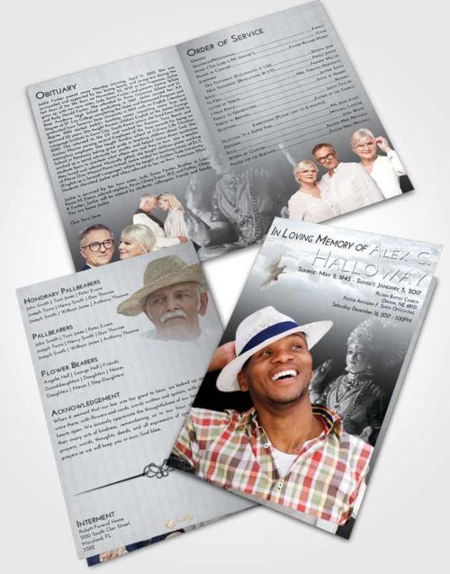 Bifold Order Of Service Obituary Template Brochure Freedom Lakshmi Surprise