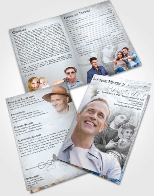 Bifold Order Of Service Obituary Template Brochure Freedom Marys Love