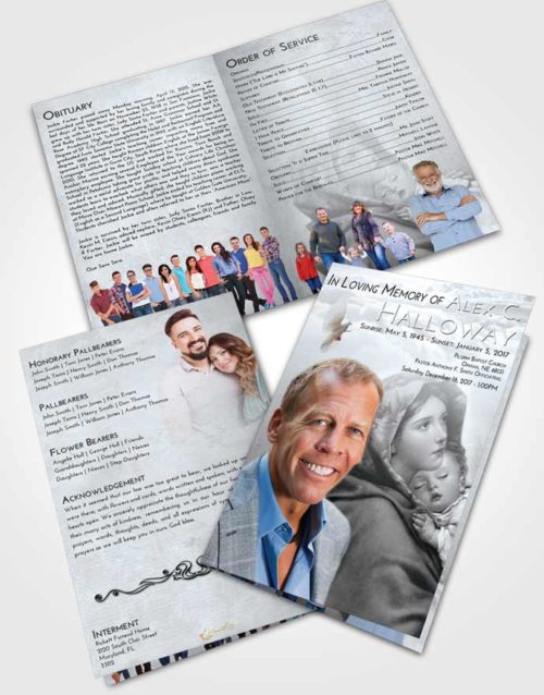 Bifold Order Of Service Obituary Template Brochure Freedom Mother Mary