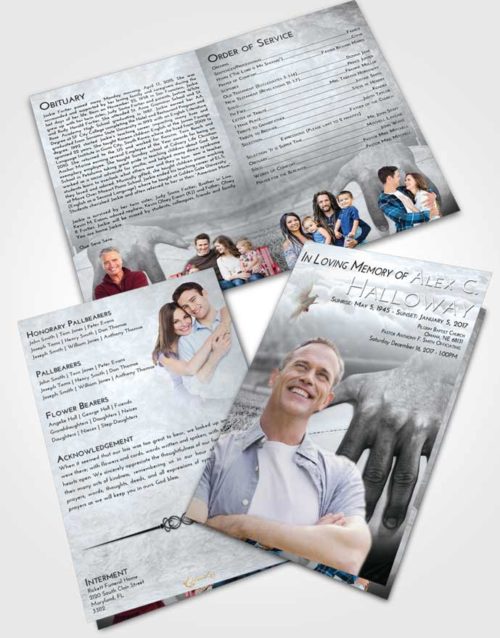 Bifold Order Of Service Obituary Template Brochure Freedom Rugby Surprise