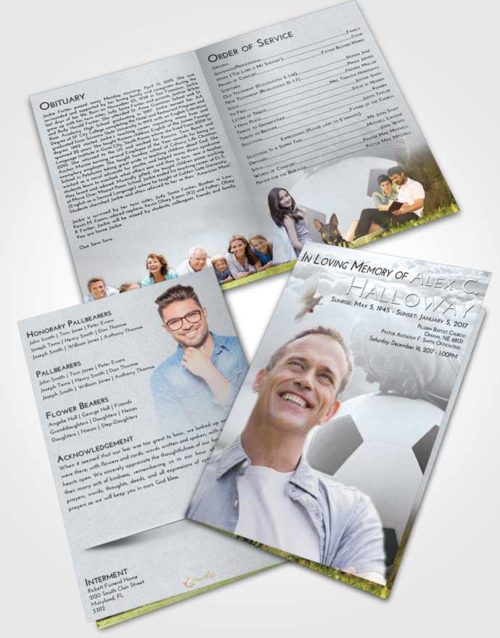 Bifold Order Of Service Obituary Template Brochure Freedom Soccer Cleats