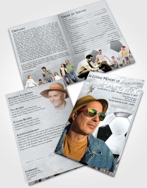Bifold Order Of Service Obituary Template Brochure Freedom Soccer Dreams