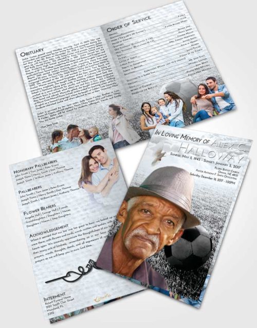 Bifold Order Of Service Obituary Template Brochure Freedom Soccer Journey