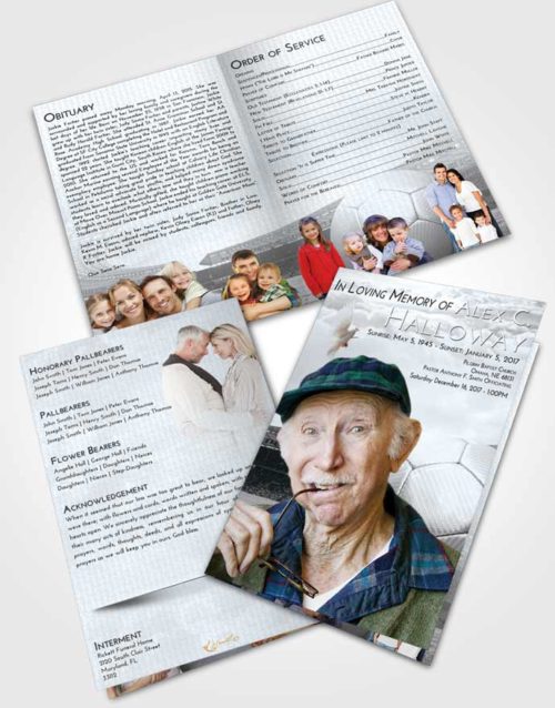 Bifold Order Of Service Obituary Template Brochure Freedom Soccer Love
