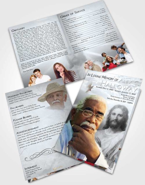 Bifold Order Of Service Obituary Template Brochure Freedom Star of Jesus