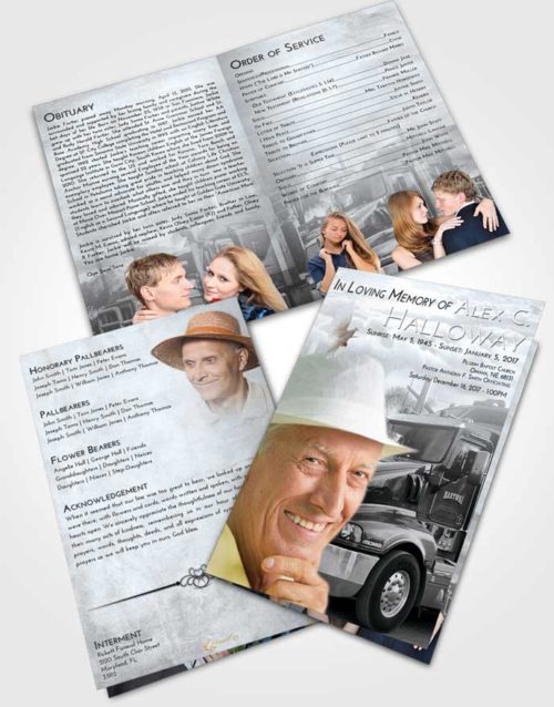 Bifold Order Of Service Obituary Template Brochure Freedom Trucker Days