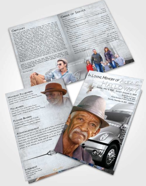 Bifold Order Of Service Obituary Template Brochure Freedom Trucker Hours