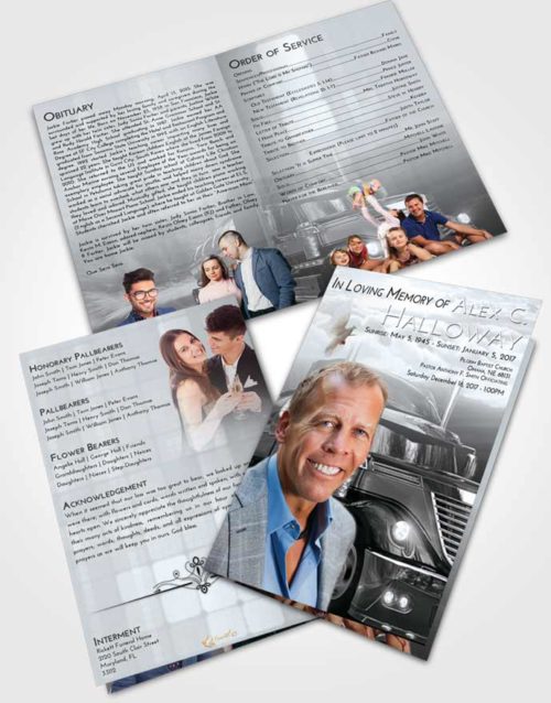 Bifold Order Of Service Obituary Template Brochure Freedom Trucker Life