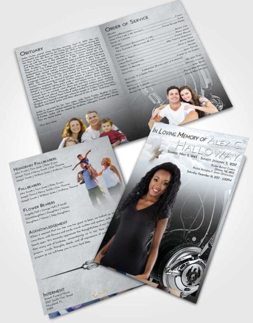 Bifold Order Of Service Obituary Template Brochure Freedom Vivace