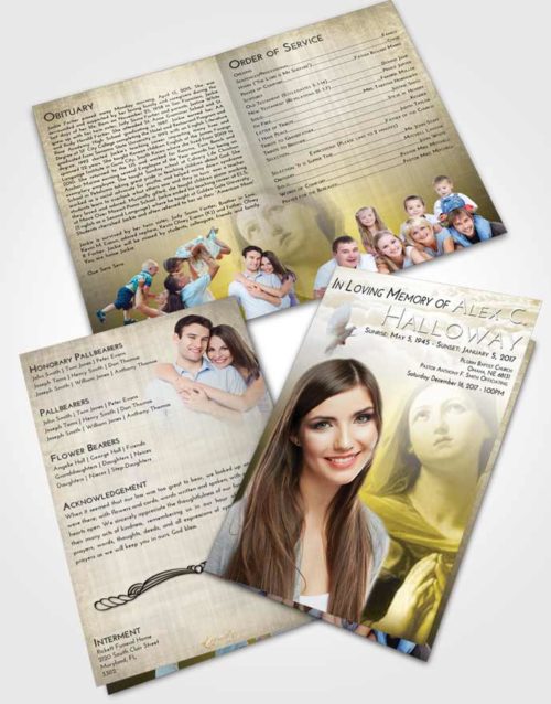 Bifold Order Of Service Obituary Template Brochure Harmony Faith in Mary