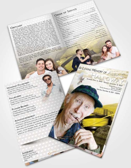 Bifold Order Of Service Obituary Template Brochure Harmony Fishing Dreams