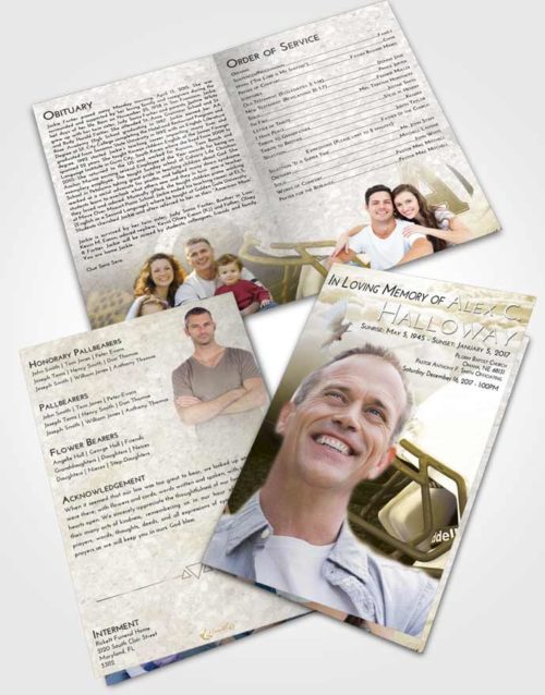 Bifold Order Of Service Obituary Template Brochure Harmony Football Party