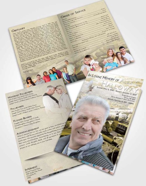 Bifold Order Of Service Obituary Template Brochure Harmony Hunters Life