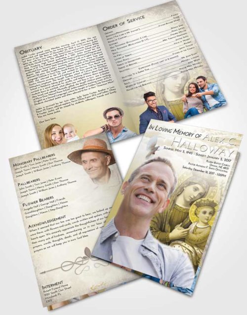 Bifold Order Of Service Obituary Template Brochure Harmony Marys Love