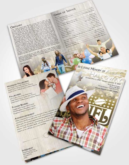 Bifold Order Of Service Obituary Template Brochure Harmony NFL Star