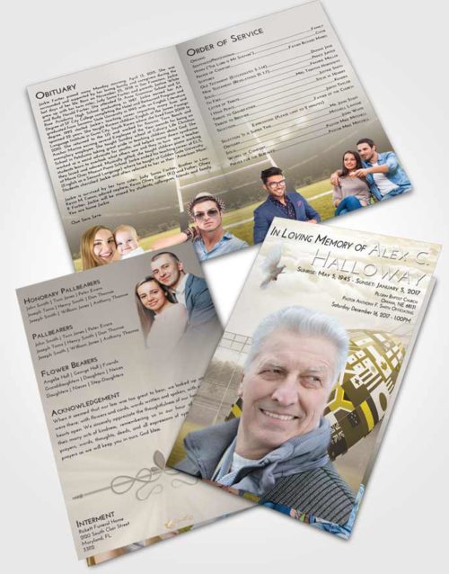 Bifold Order Of Service Obituary Template Brochure Harmony Rugby Passion