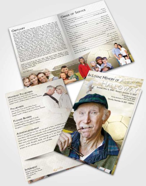Bifold Order Of Service Obituary Template Brochure Harmony Soccer Love