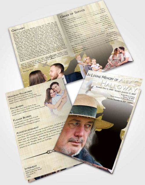 Bifold Order Of Service Obituary Template Brochure Harmony Veterans Sacrifice