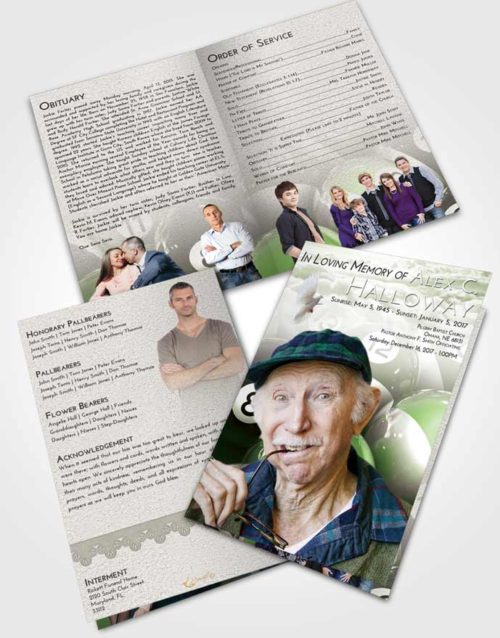Bifold Order Of Service Obituary Template Brochure Loving Billiards Tournament
