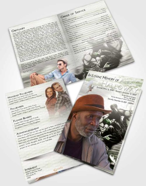 Bifold Order Of Service Obituary Template Brochure Loving Boxing Animation