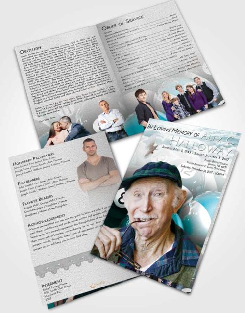 Bifold Order Of Service Obituary Template Brochure Loving Embrace Billiards Tournament
