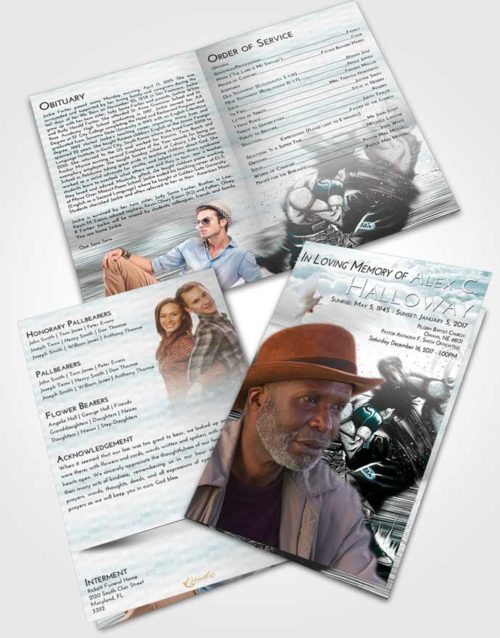 Bifold Order Of Service Obituary Template Brochure Loving Embrace Boxing Animation