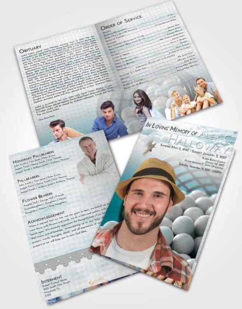 Bifold Order Of Service Obituary Template Brochure Loving Embrace Golf Tranquility