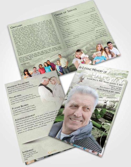 Bifold Order Of Service Obituary Template Brochure Loving Hunters Life