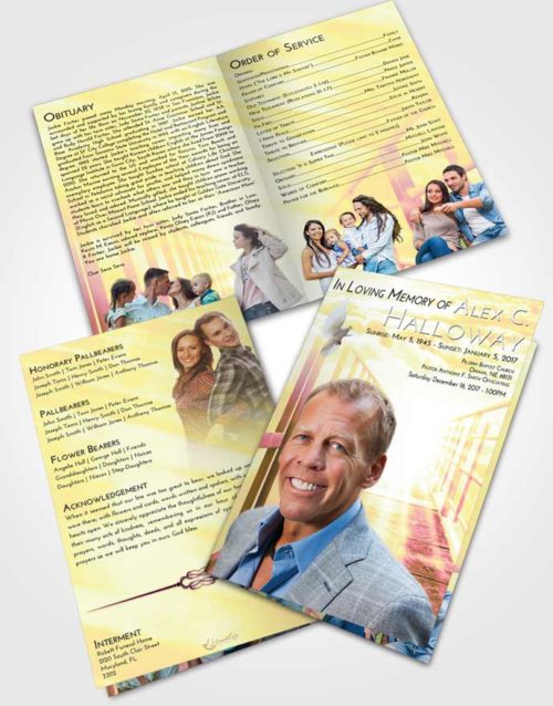 Bifold Order Of Service Obituary Template Brochure Loving Mix Stairway to Faith