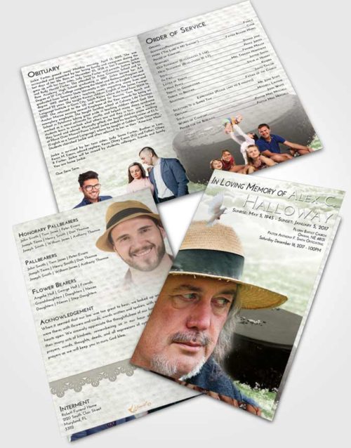 Bifold Order Of Service Obituary Template Brochure Loving Puck of Honor